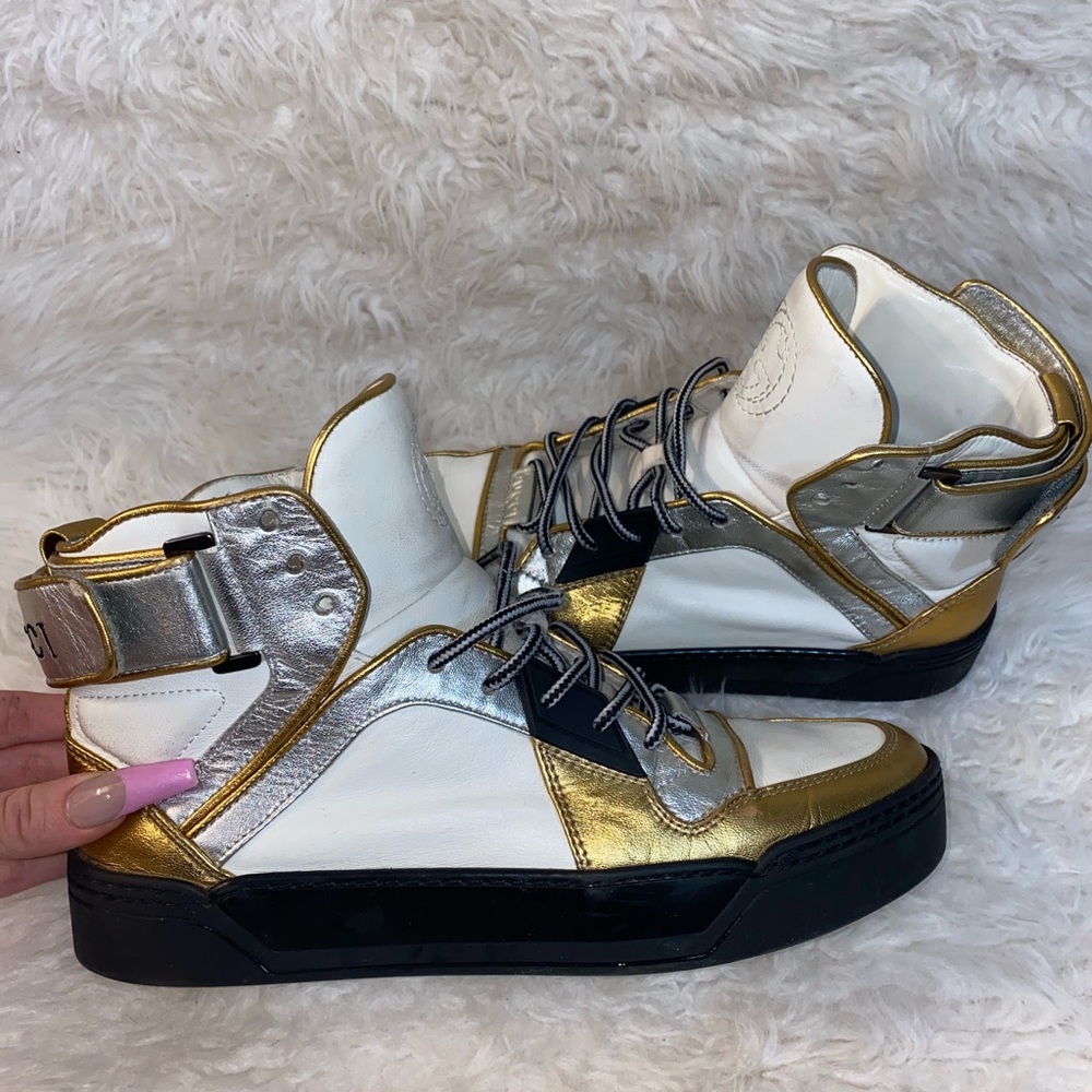 Gucci Interlocking GG Logo Leather Hightop Sneaker